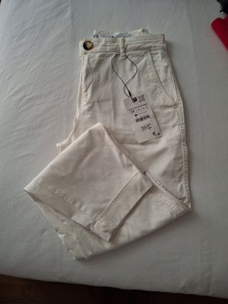 Pantalón Zara blanco roto XS