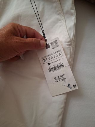 Pantalón Zara blanco roto XS