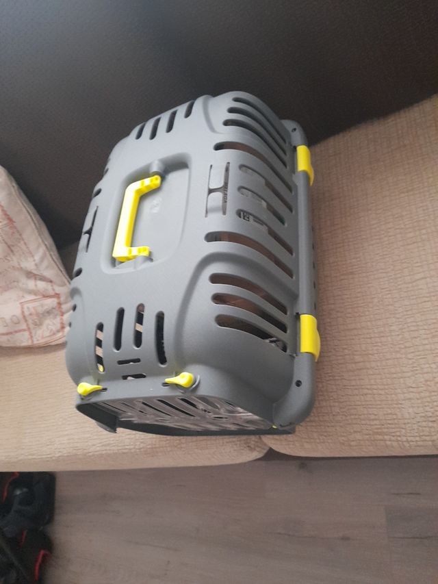 Transportín mascota gris