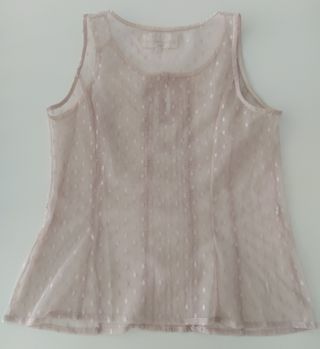 Top romántico vintage rosa palo transparente 