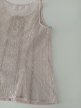 Top romántico vintage rosa palo transparente 
