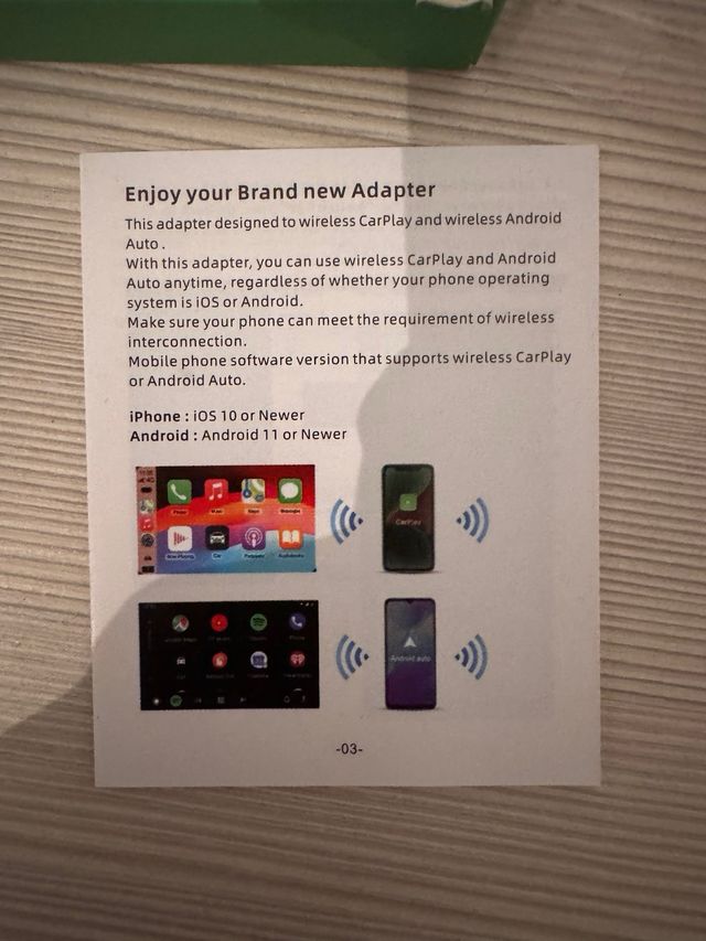 Adattatore Wireless CarPlay Android Auto