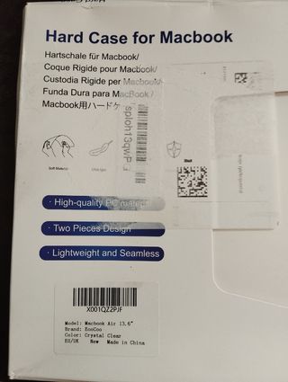 Funda Macbook transparente, sin estrenar.