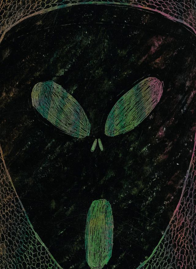 Lámina alien esgrafiado