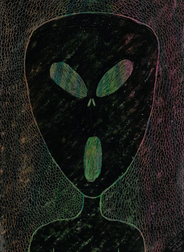Lámina alien esgrafiado