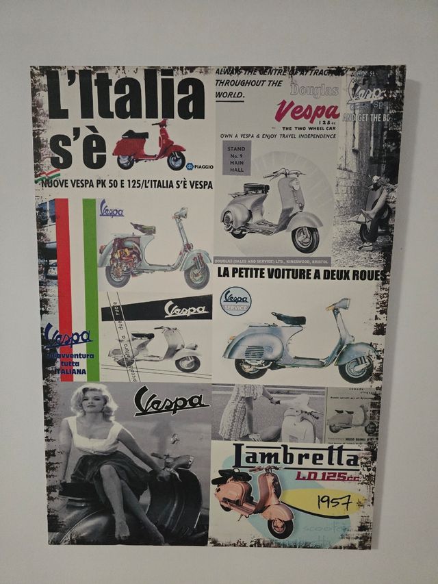 Cuadro Vespa Vintage Medidas: 70x50 cm