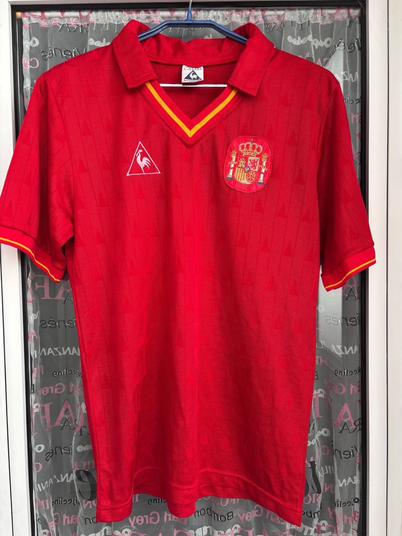 SHIRT SPAIN LE Coq Sportif 1988-90 Size 6/7 Home- Camiseta España Le Coq Sportif EUR 375,00 - ES