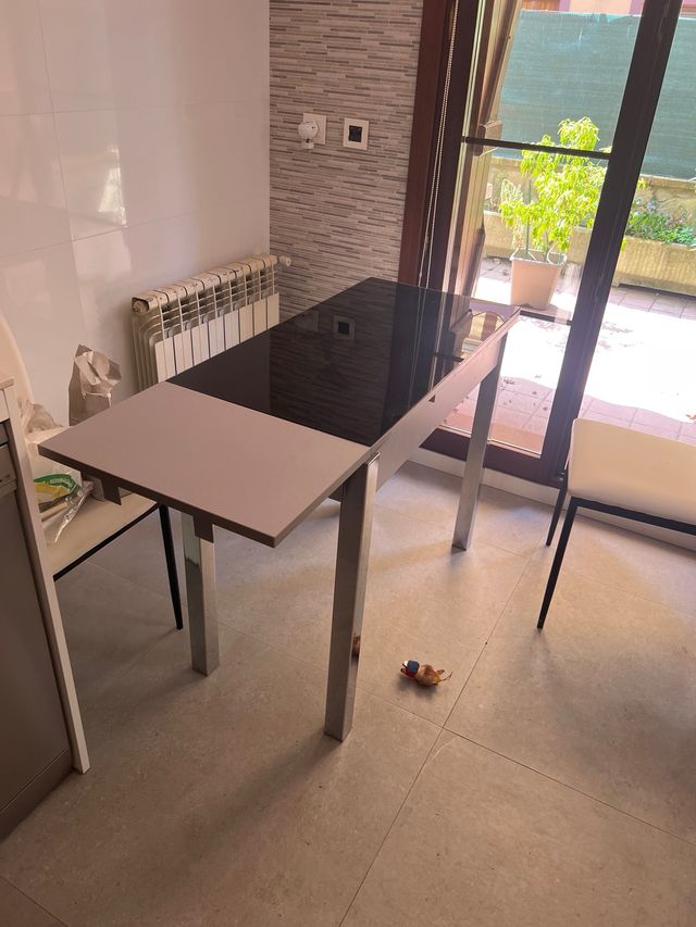 Mesa extensible cristal - metal