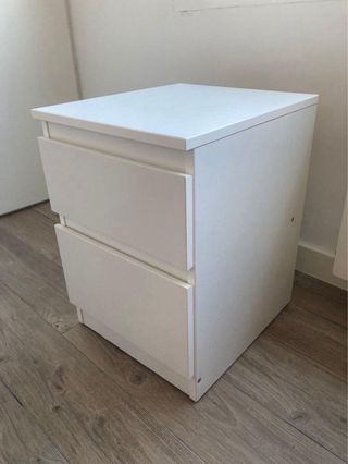 Comodino bianco 2 cassetti