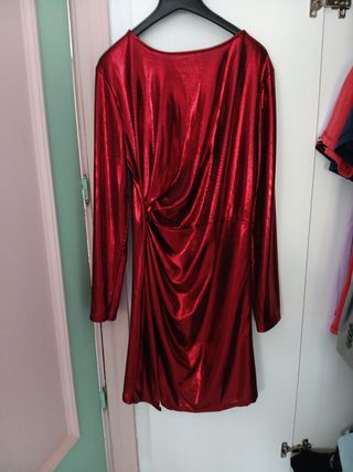 Vestido mini rojo metalizado