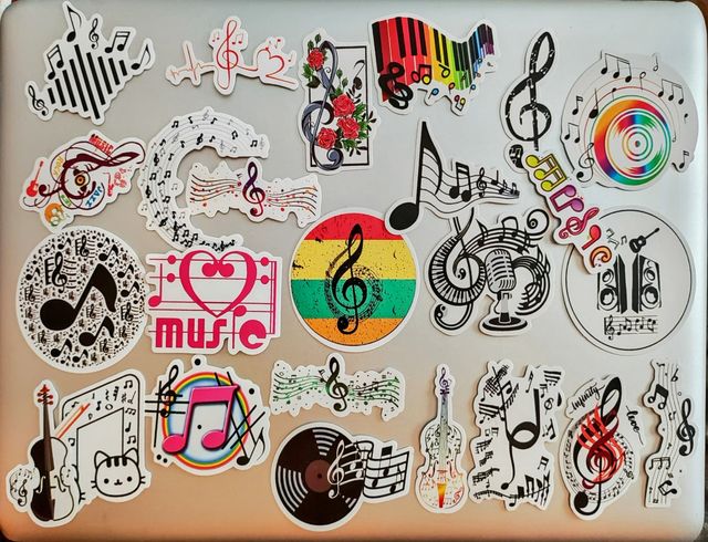 Lote de pegatinas musicales