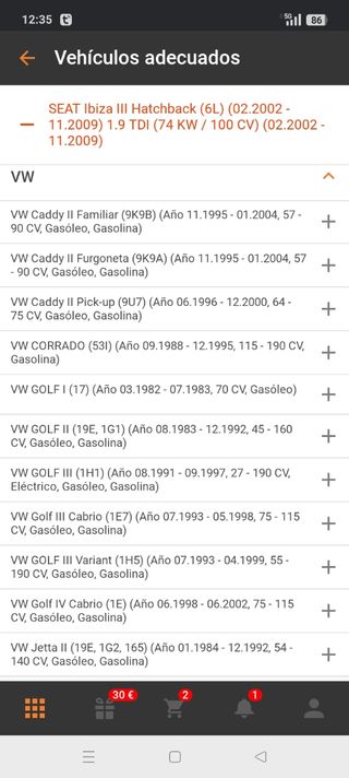 Rotula dirección Seat/VW Ibiza, Córdoba, Golf, Pas