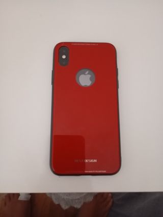 iPhone X negro 64GB con cargador y fundas 
