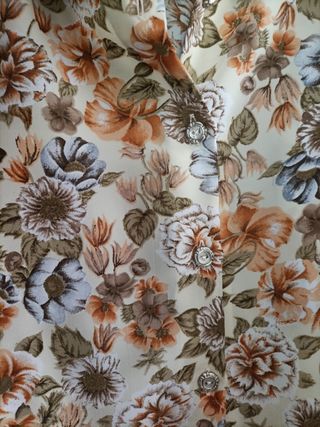Blusa vintage floral manga larga