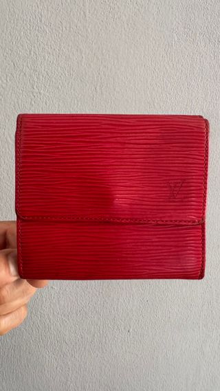 LOUIS VUITTON BILLETERA MONEDERO PIEL EPI ROJA