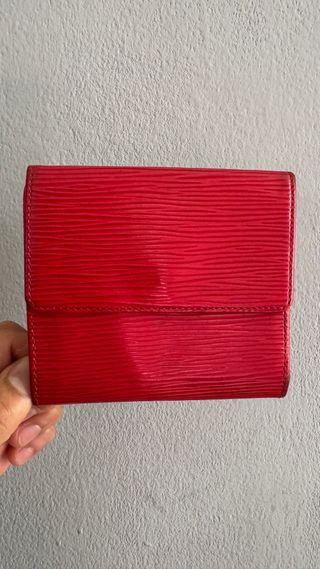 LOUIS VUITTON BILLETERA MONEDERO PIEL EPI ROJA