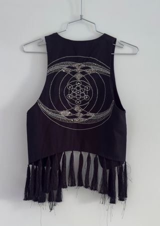 Gilet H&M vintage nero ricamato