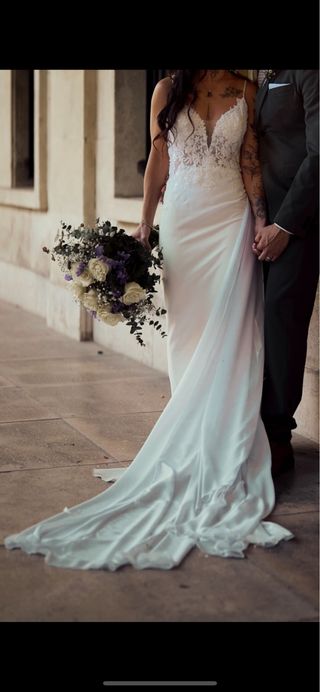 Vestido novia talla XS blanco