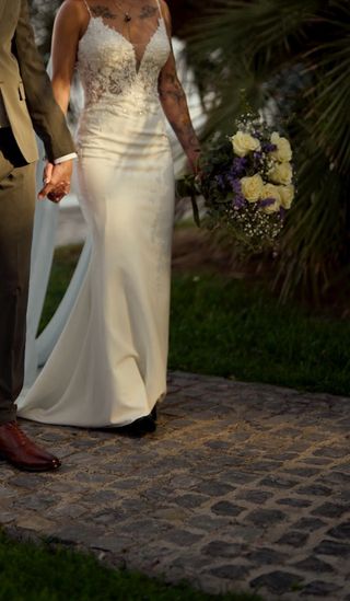 Vestido novia talla XS blanco