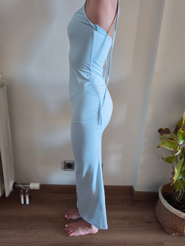 Vestido azul claro licra XS