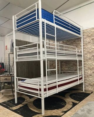 Litera triple metálica blanca 90x190
