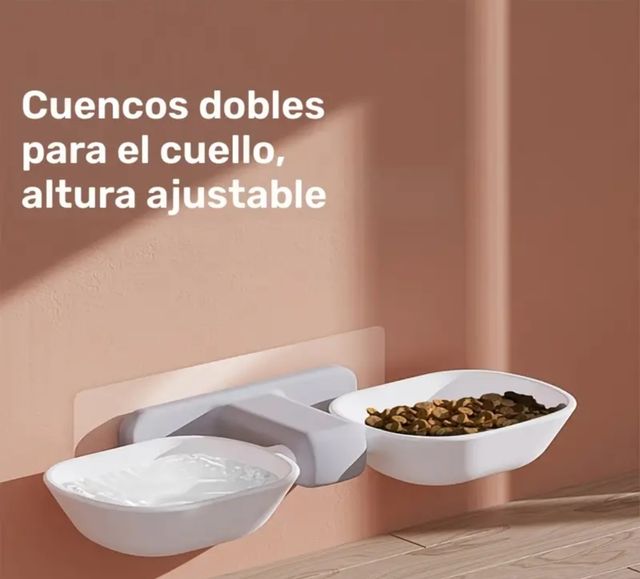 Comederos dobles para mascotas - altura ajustable