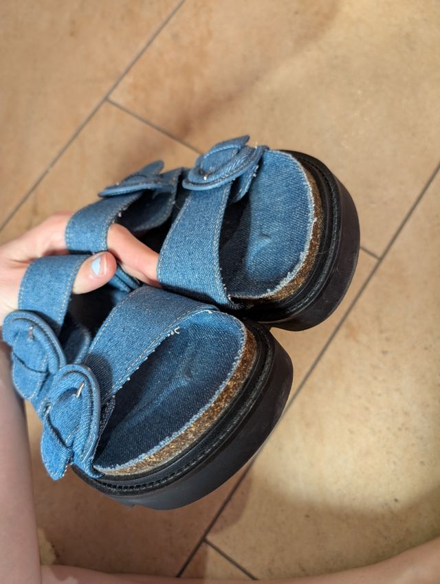 Sandalias Stradivarius azules - Talla 40