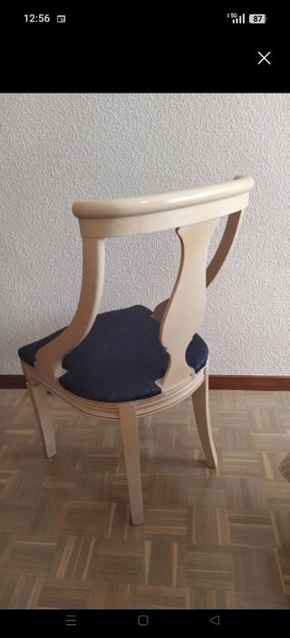 6 Sillas Comedor Clásicas Beige/Azul todas 150