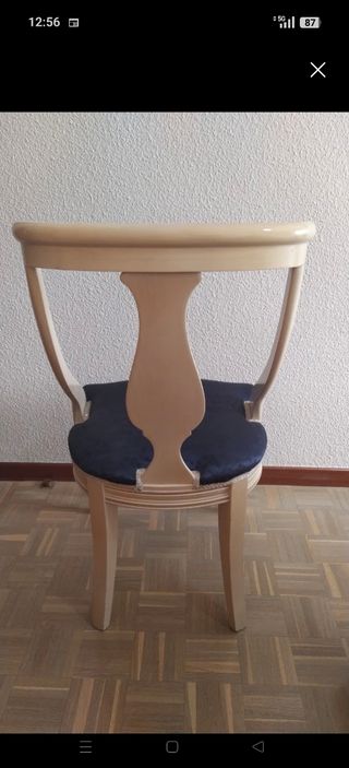 6 Sillas Comedor Clásicas Beige/Azul todas 150