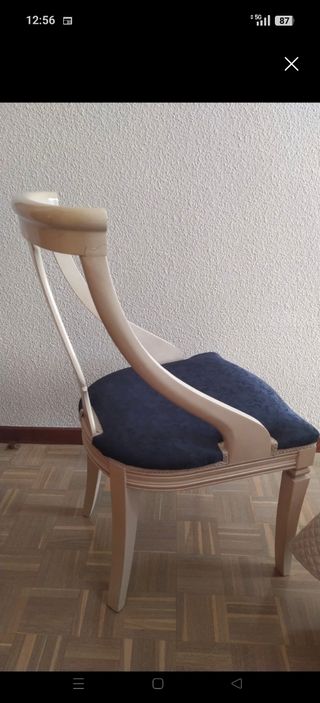 6 Sillas Comedor Clásicas Beige/Azul todas 150