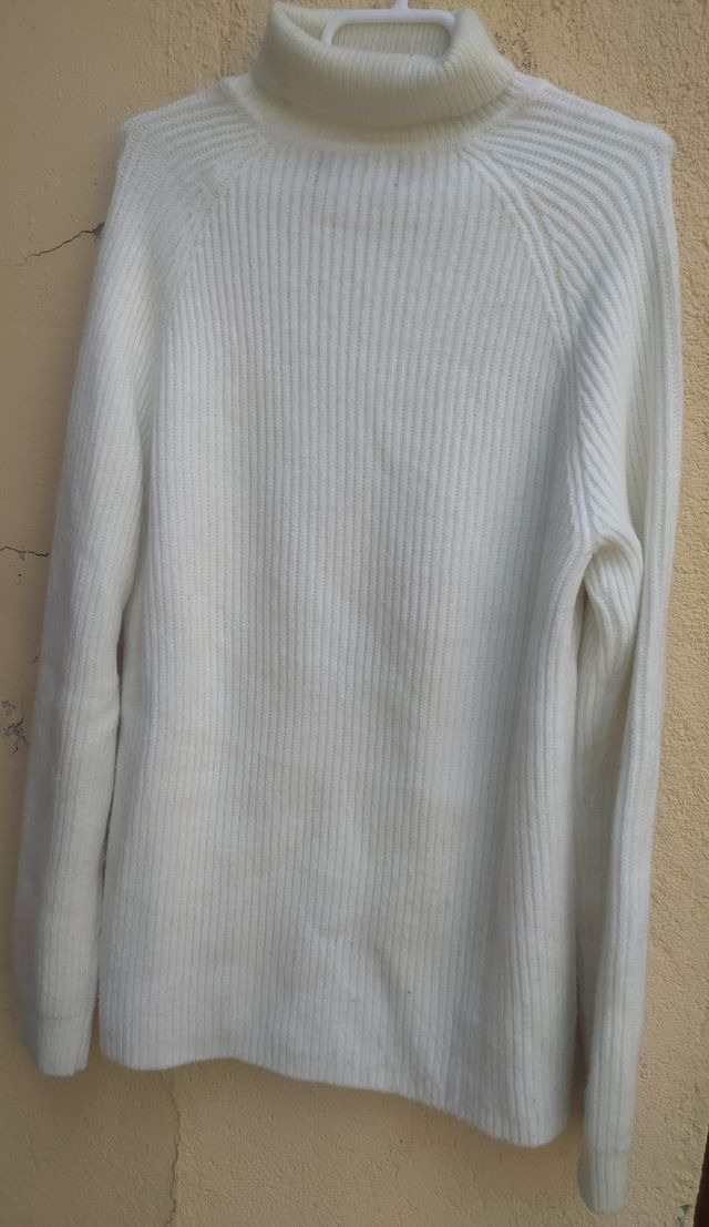 Jersey cuello alto blanco - Talla S grande