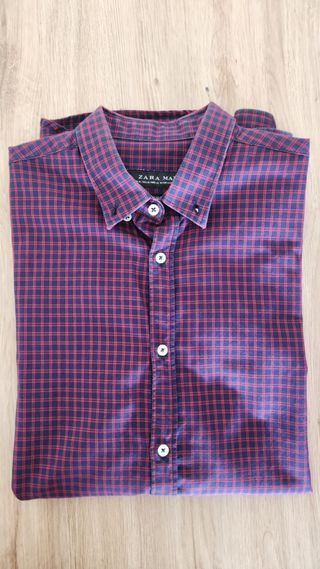 Camisa cuadros Zara hombre