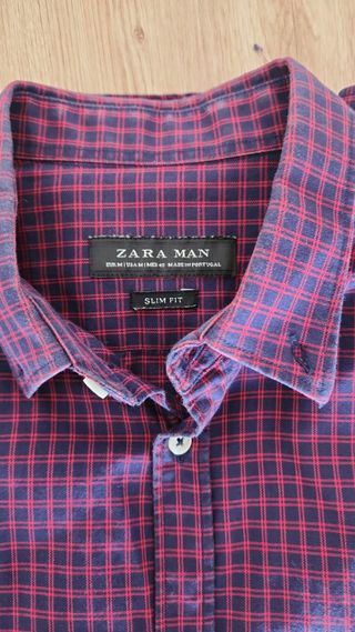 Camisa cuadros Zara hombre