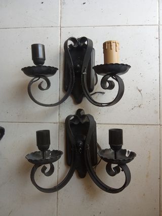 Lámpara antigua rústica negra