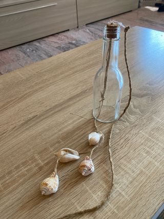  bottiglia vetro con conchiglie 