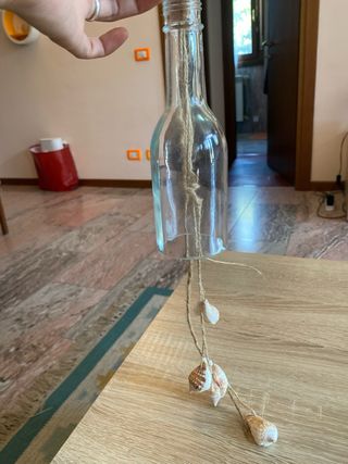  bottiglia vetro con conchiglie 