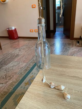  bottiglia vetro con conchiglie 