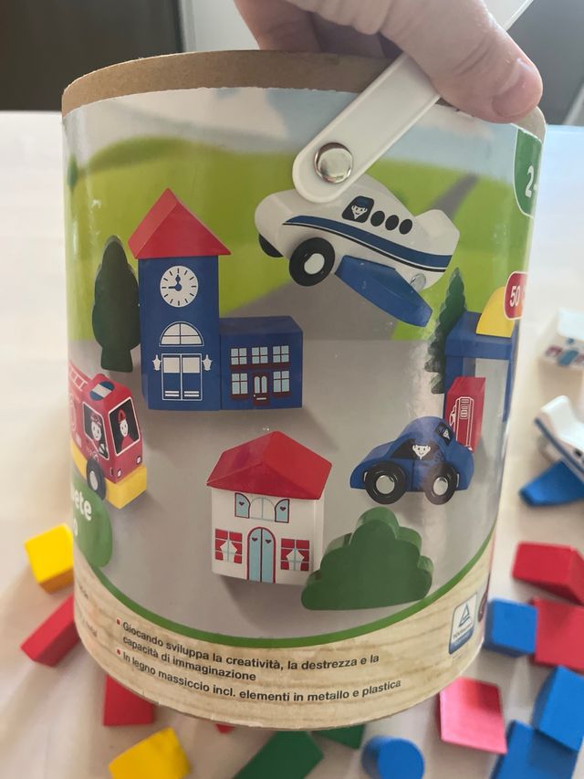 Juego infantil: bloques de madera maciza