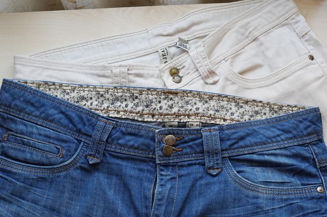 Lote 2 shorts vaqueros Mango, blanco y azul, T40