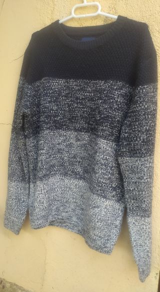 Jersey Hombre Azul Gris - Talla M