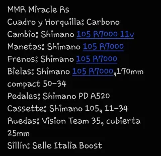 Bicicleta MMR Miracle RS Talla S