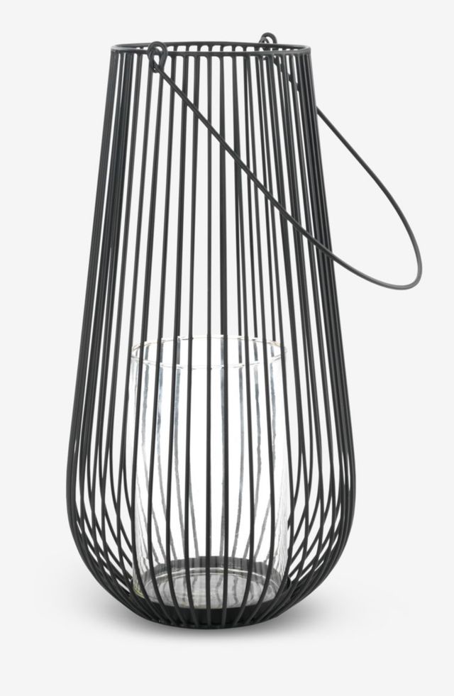 Farol negro de metal - Decoración