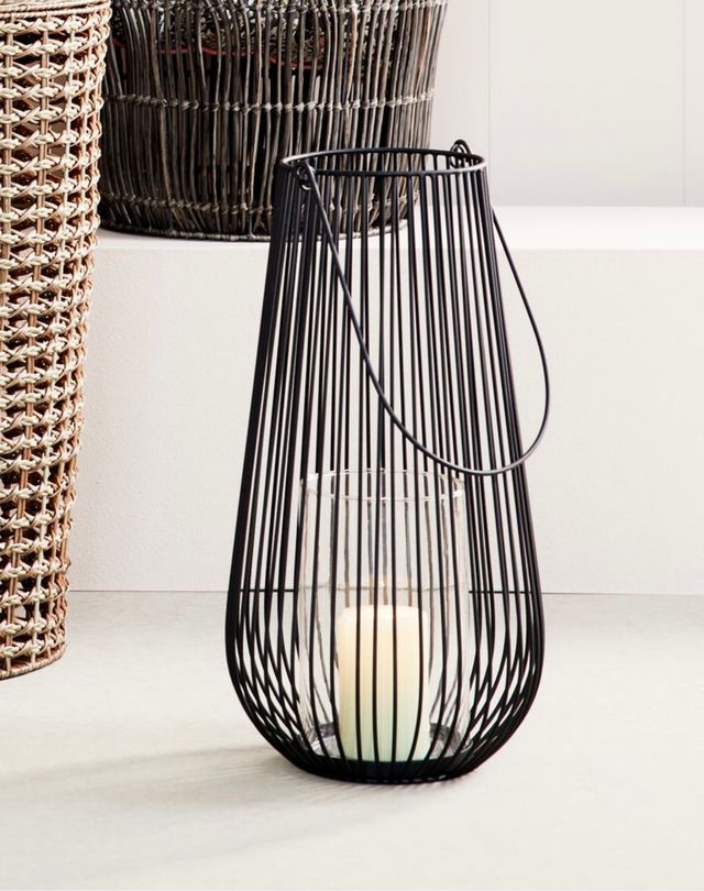 Farol negro de metal - Decoración