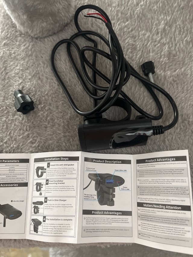 Cargador USB Moto - Soporte Manillar