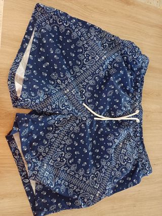 Bañador azul elegante hombre con bolsillos y forro