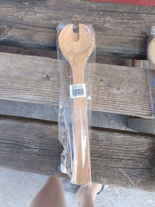 Posate insalata legno d'ulivo
