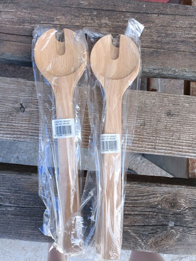 Posate insalata legno d'ulivo