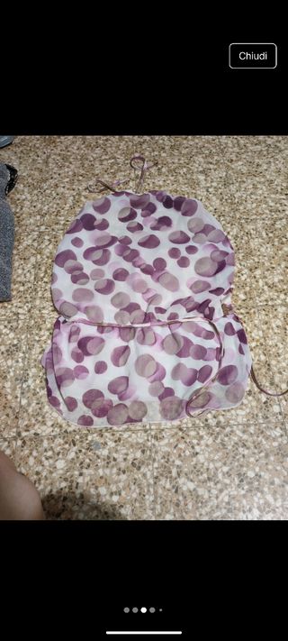 Top estivo bianco e viola Tg S