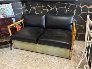 Sofá cama vintage de bambú