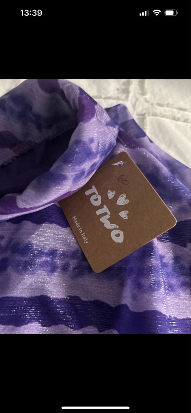 Falda midi estampada azul y morada